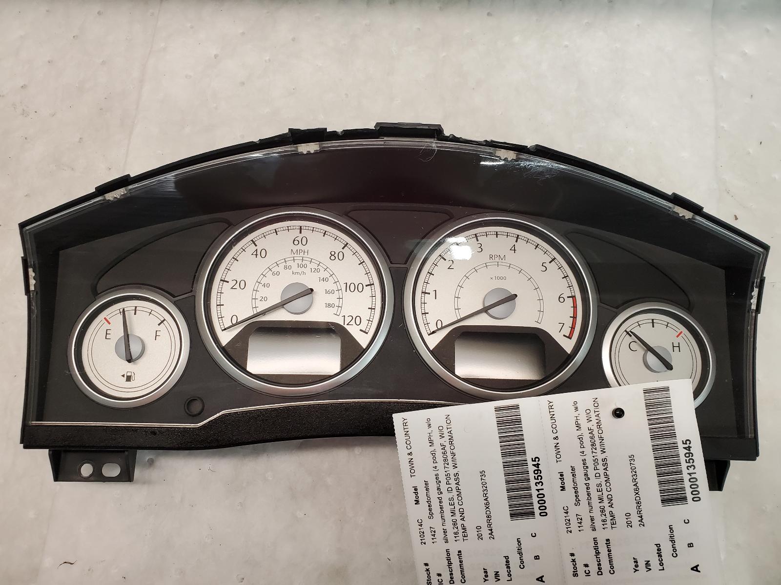 Speedometer Cluster for Chrysler and Dodge vehicles