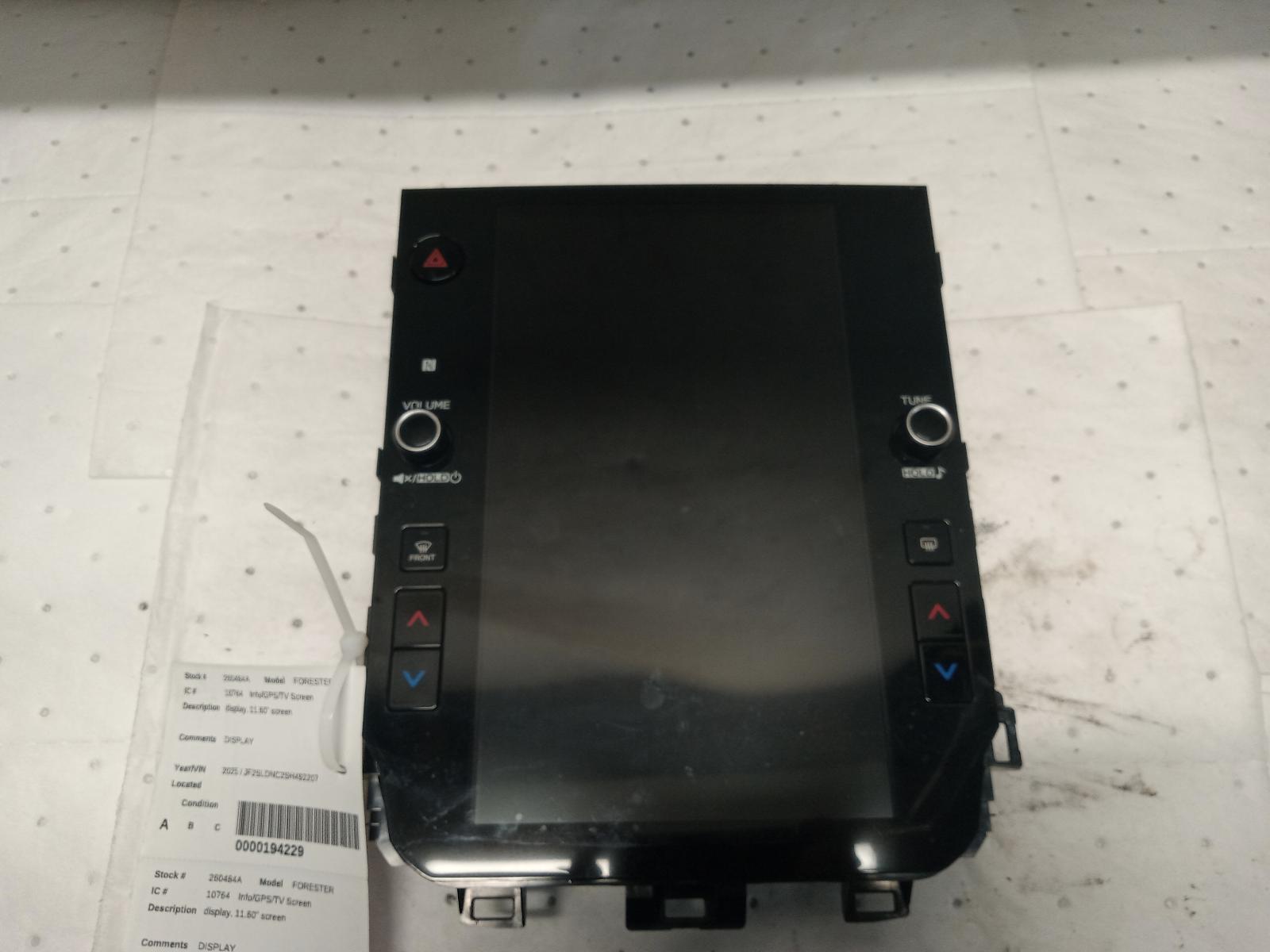 Information Screen for Subaru vehicles