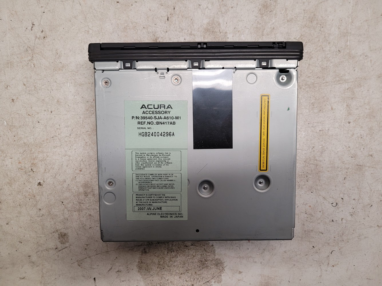 Information Screen for Acura vehicles