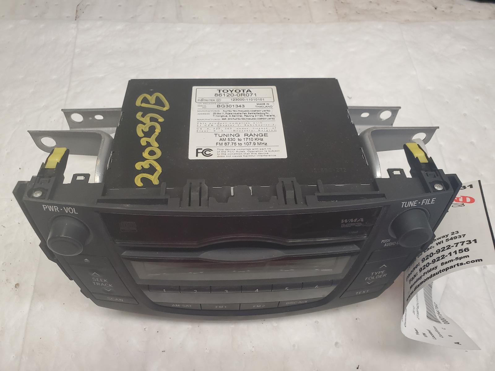 Radio Audio for Toyota vehicles